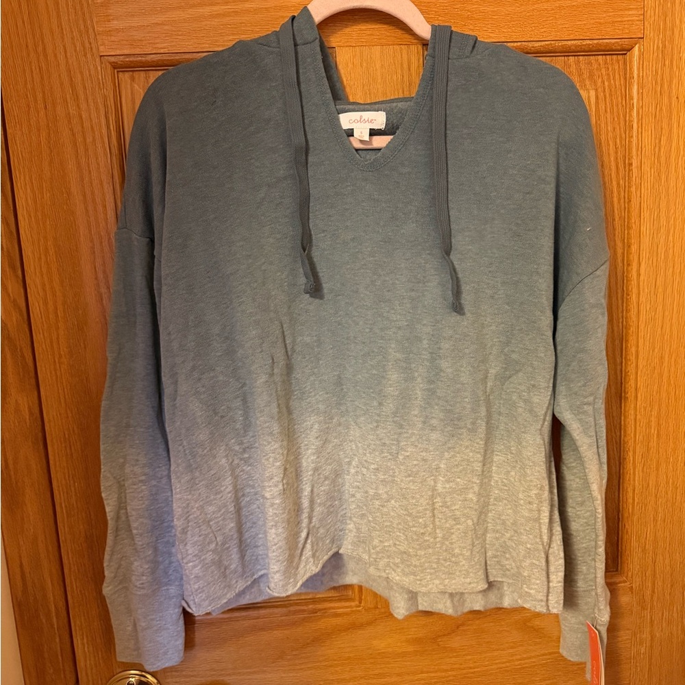 Brand new with tags Colsie gray ombré hooded sweatshirt. Size small